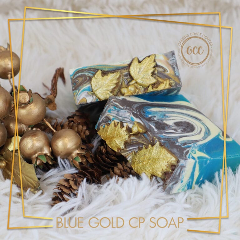 Blue Gold Drop Swirl CP Soap