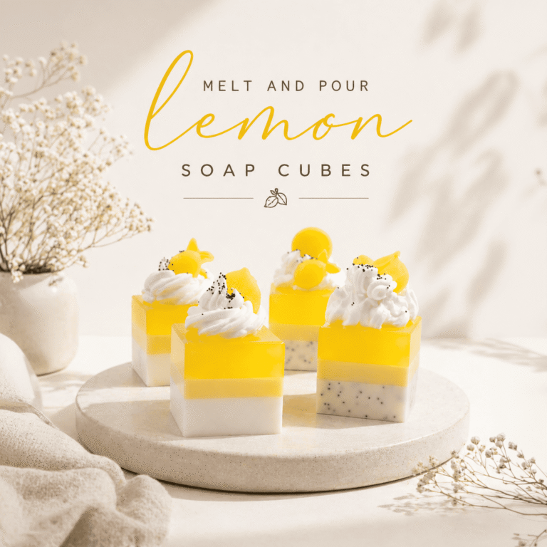 Soapy Lemon Cubes | DIY σαπούνι γλυκερίνης με layering & embeds