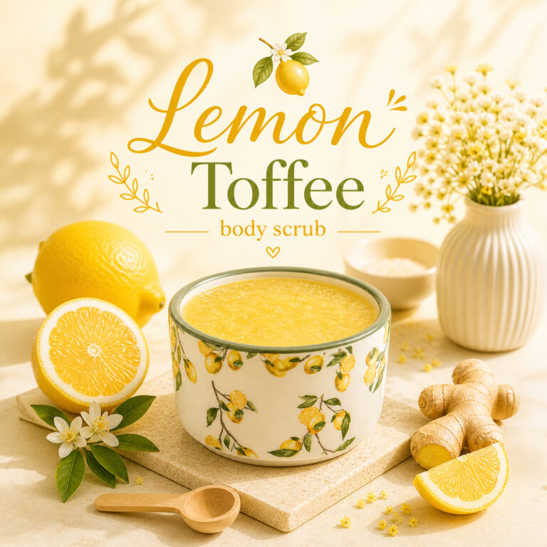 Scrub σώματος Lemon Toffee | DIY απολεπιστικό με άλατα & φυσικά συστατικά
