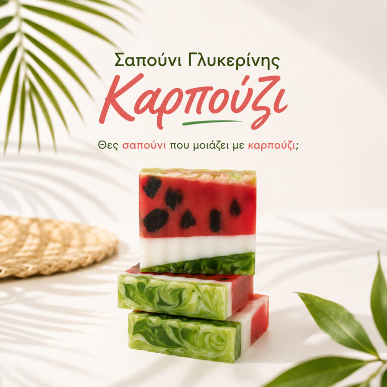 Σαπούνι Γλυκερίνης Καρπούζι με Τεχνική Layering